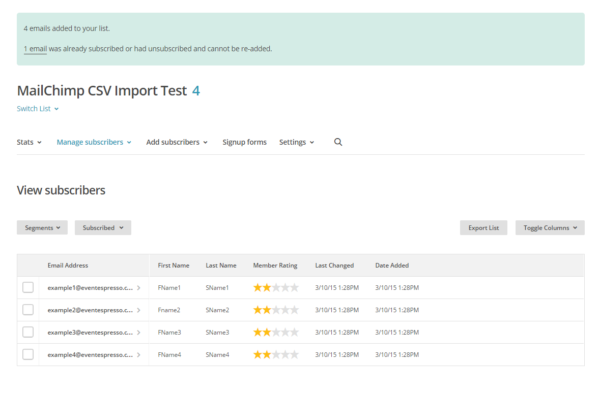 Mailchimp Csv Template