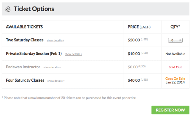 Ticketing Options