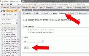 export the sql