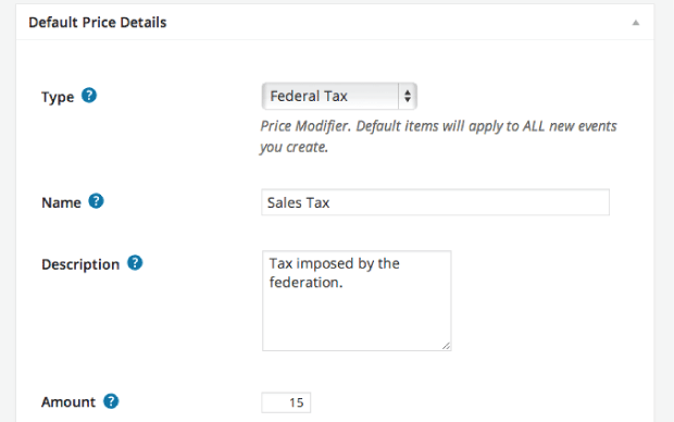 Default Price Tax