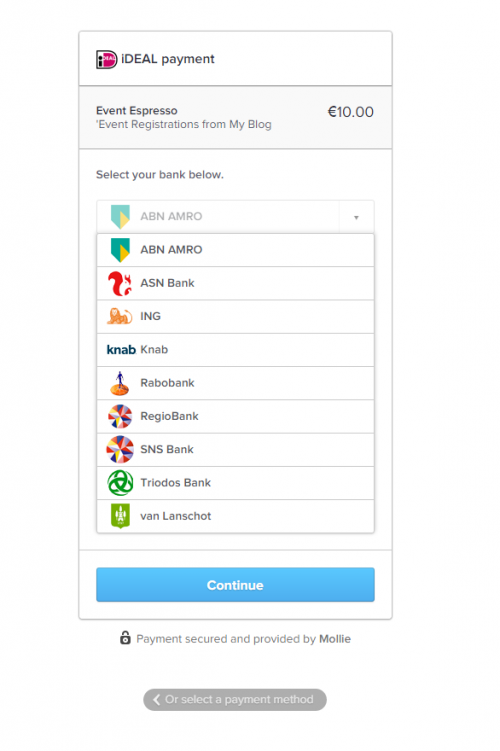 iDEAL Mollie Payment Gateway for Event Espresso 4 | Event Espresso