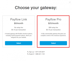 Payflow pro sign up example