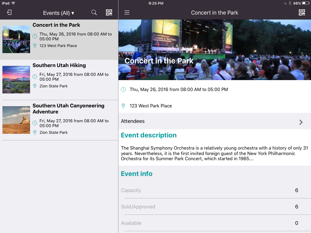 Event Overview - iPad - Check-in & Ticket Scanning Apps