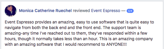 Event Espresso provides an amazing, easy to use software that is quite easy to navigate from both the back end and the front end.