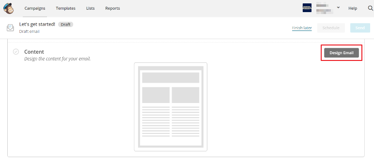 Design an email in MailChimp